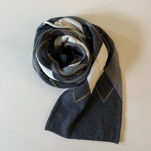 JACOB | Gray Argyle Oblong Scarf BNWOT - Picture 6 of 10